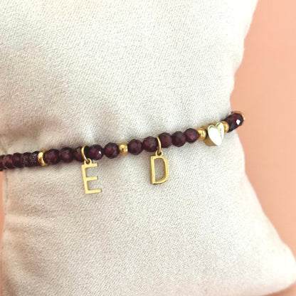 Edelstein Armband GRANAT personalisiert